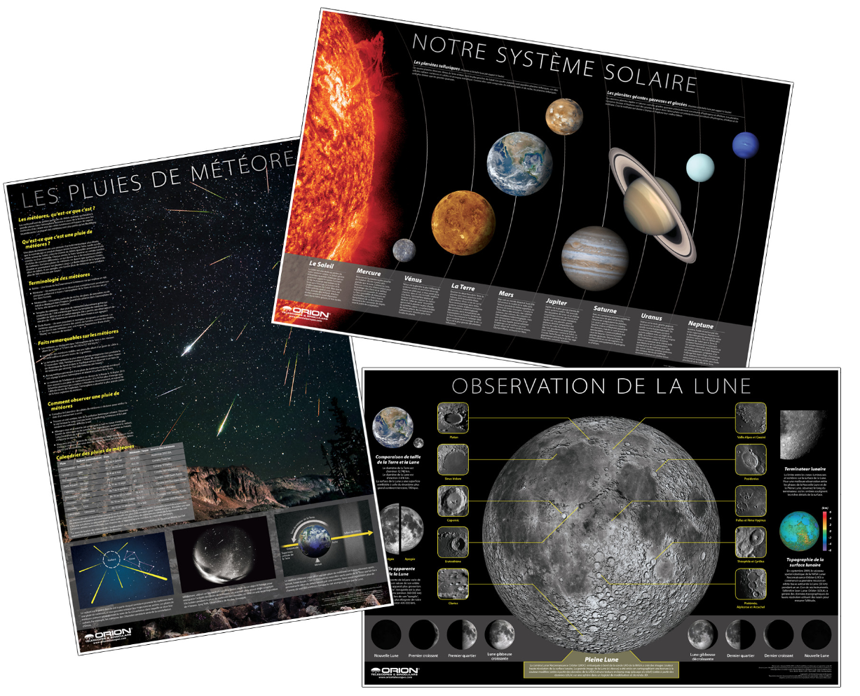 Orion Lot d'affiches Orion système solaire, lune et météores