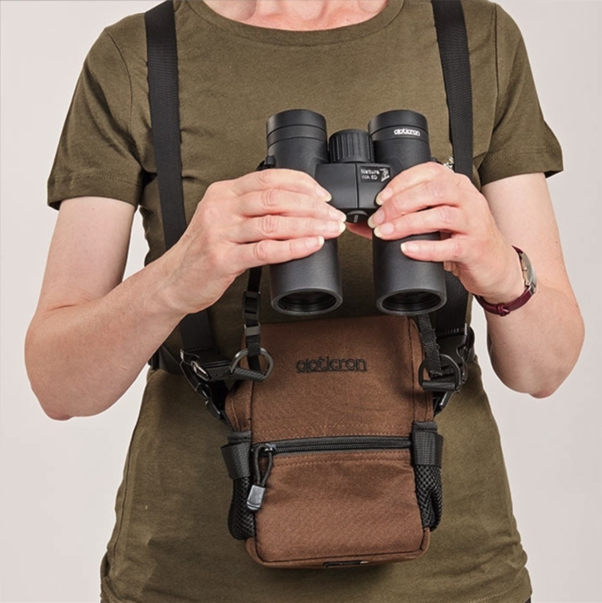 Opticron - Harnais et Étui pour 32/42 Marron